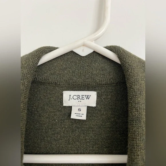 J.Crew Green Knit Blazer Jacket Women’s Small 100% Cotton One Button Pockets - Picture 4 of 9